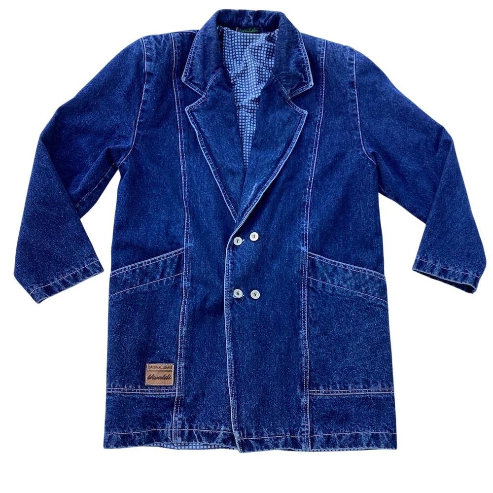 Vivaldi Women's Vintage Denim Jacket Blue Size 2 Mid-Length‎ Casual